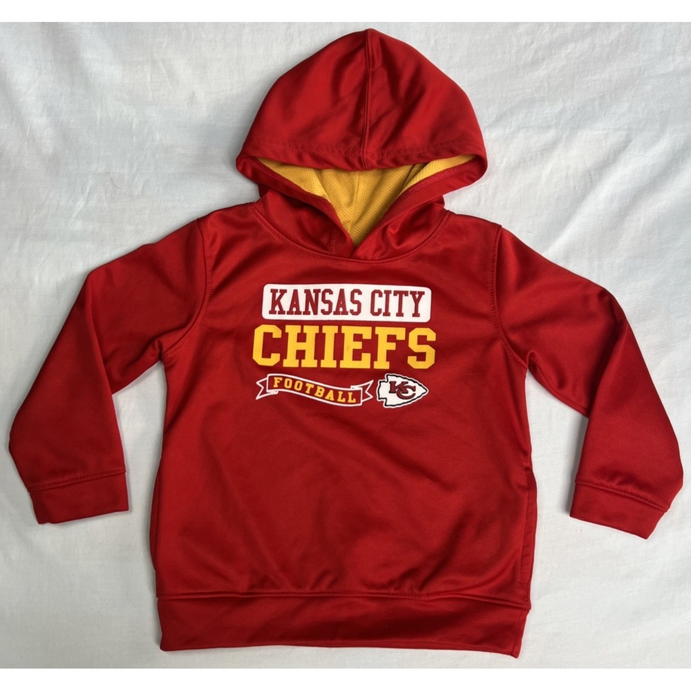 Kansas City Chiefs NFL Red Football Sweatshirt‎ Hoodie With Pockets Size 4T